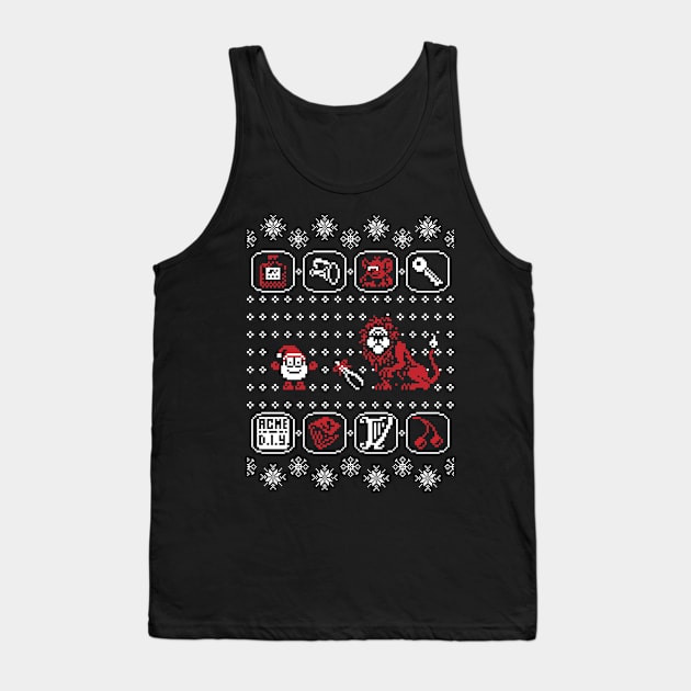 Dizzy Yolkfolk Ugly Christmas Sweater Tank Top by RetroReview